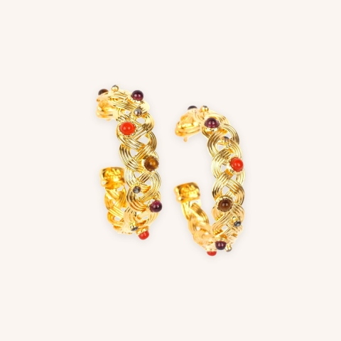 Boucles d'oreilles Cesaria cabochons or - Gas bijoux