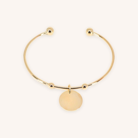 Bracelet jonc breloque en plaqué or - Pomme Cannelle