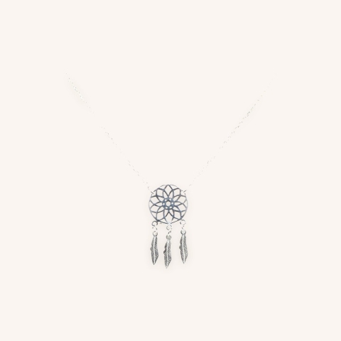 Collier attrape rêves en argent - Pomme Cannelle