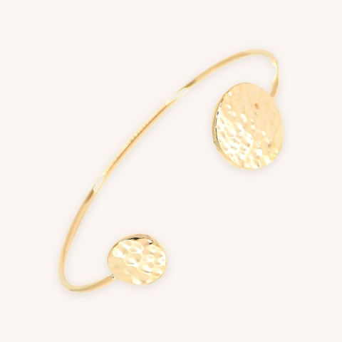 Bracelet jonc pastilles martelées or - Pomme Cannelle