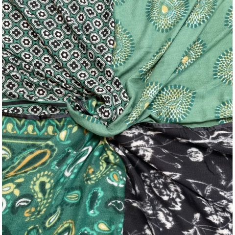 Foulard Joy noir et vert - Shanna