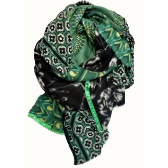 Black and green Joy scarf -...