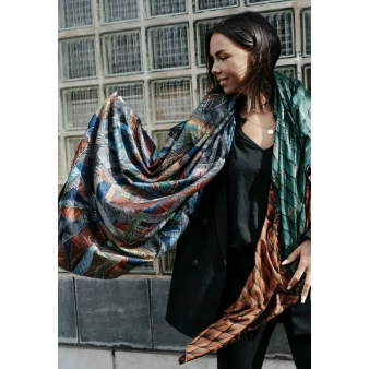 Multicolored, black and gold Judith scarf - Shanna