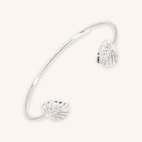 Ferns silver bangle bracelet - Pomme Cannelle