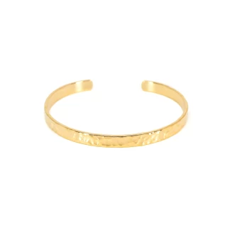 Hammered gold bangle bracelet - Pomme Cannelle