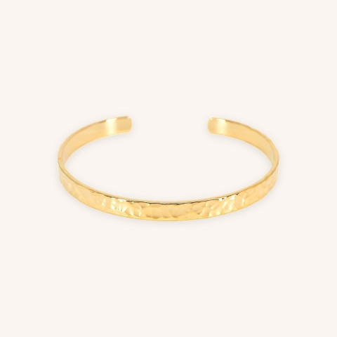 Hammered gold bangle bracelet - Pomme Cannelle