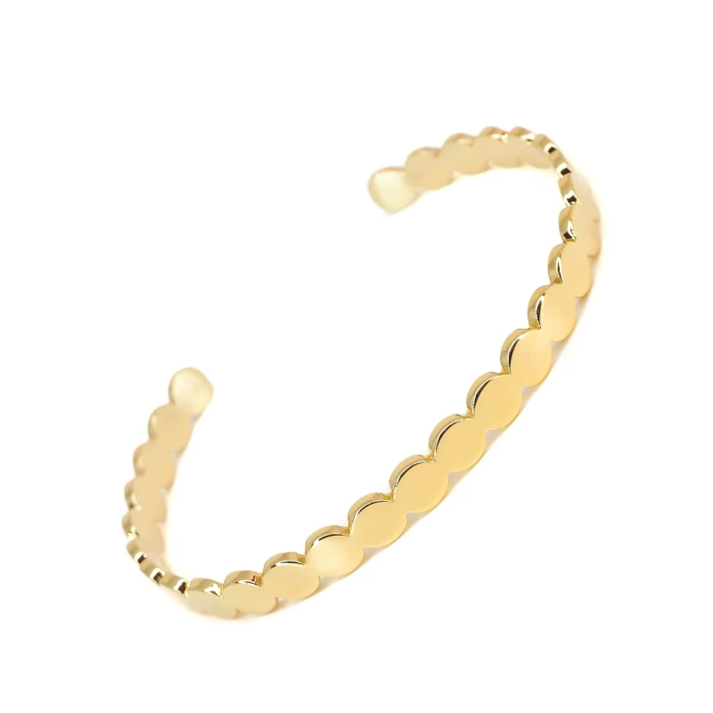 Multi pastilles gold bangle bracelet - Pomme Cannelle