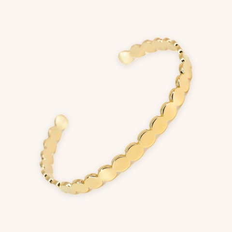 Bracelet jonc multi pastilles en plaqué or - Pomme Cannelle