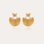 Luna Wave raffia mini gold earrings - Gas bijoux