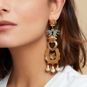 Gold Lovebirds earrings - Gas bijoux