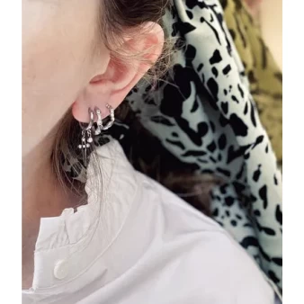 Cross hoop earrings in steel - Zag Bijoux