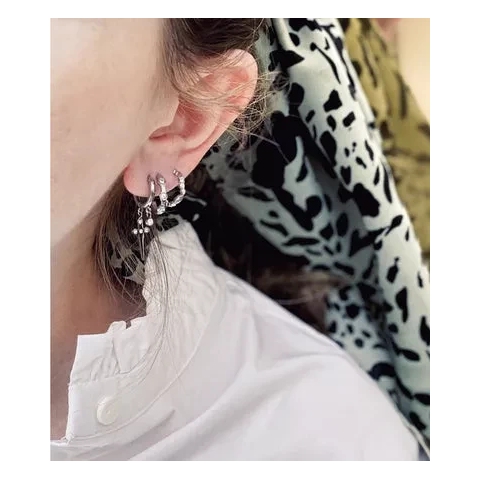 Cross hoop earrings in steel - Zag Bijoux