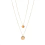 Double chain chip gold necklace - Pomme Cannelle