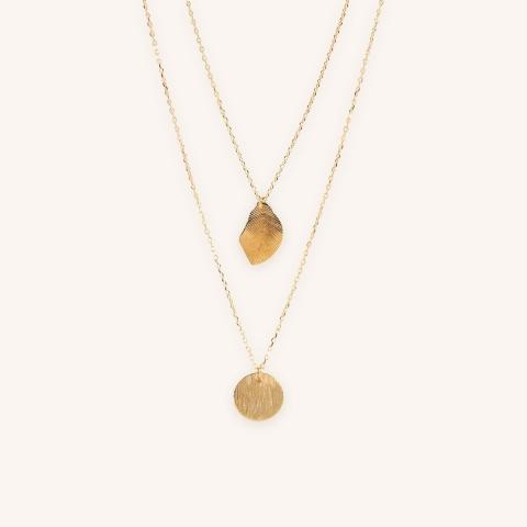 Leaf pastille gold necklace - Pomme Cannelle