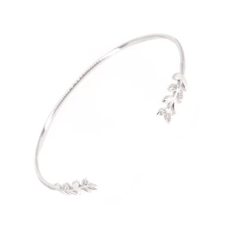 Laurels silver bangle bracelet - Pomme Cannelle