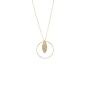 Leaf circle gold necklace - Pomme Cannelle
