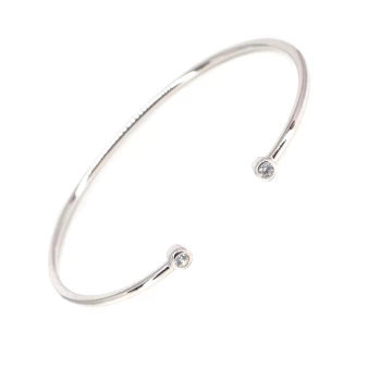 Brillant silver bangle bracelet - Pomme Cannelle