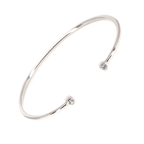 Bracelet jonc brillants en argent - Pomme Cannelle
