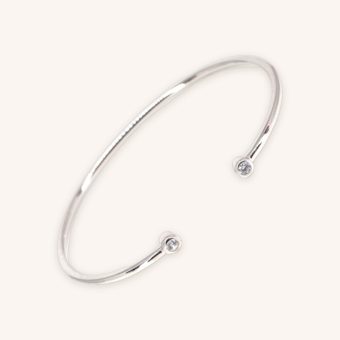Brillant silver bangle bracelet - Pomme Cannelle