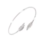 Feathers duo silver bangle bracelet - Pomme Cannelle