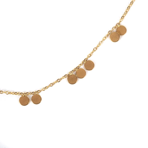Collier multi pastilles en acier jaune - Zag Bijoux