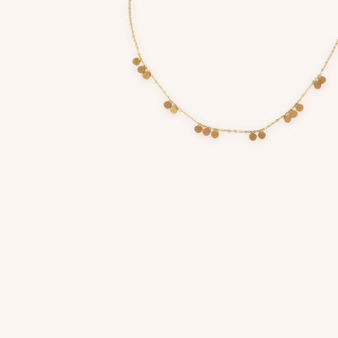 Collier multi pastilles en acier jaune - Zag Bijoux