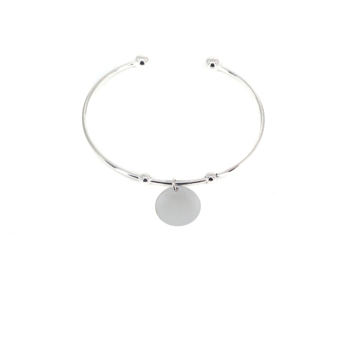 Bracelet jonc breloque en argent - Pomme Cannelle
