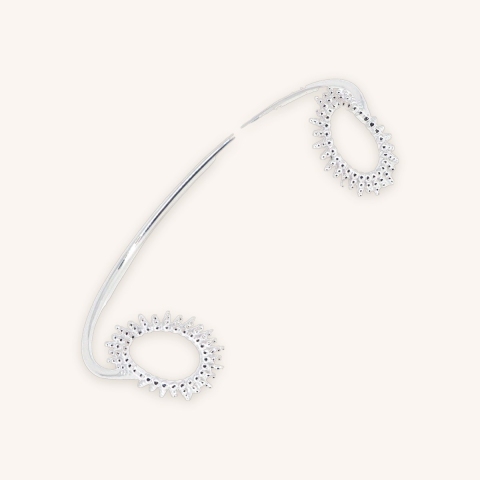 Sun silver bangle bracelet - Pomme Cannelle