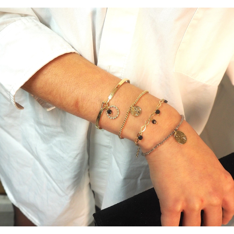 Bracelet élastique RBR0883 plaqué or - Pomme Cannelle