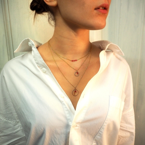 Gold plated necklace RCL0888 - Pomme Cannelle