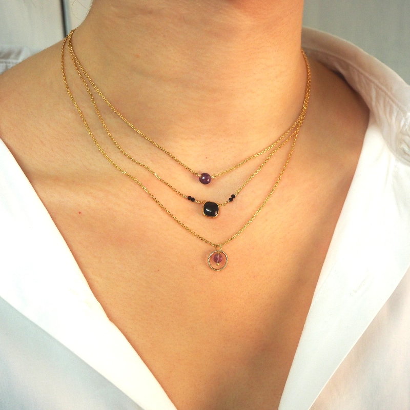 Gold plated necklace RCL0889 - Pomme Cannelle
