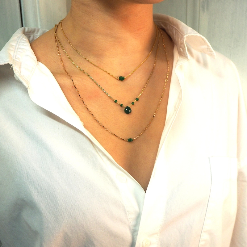 Gold-plated necklace RCL0892 - Pomme Cannelle