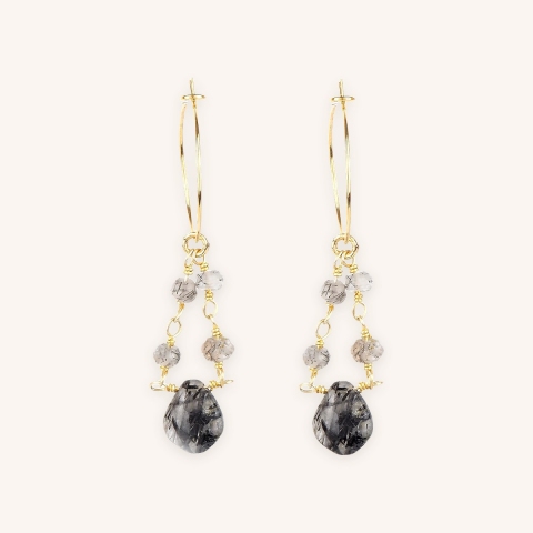 Boucles d'oreilles Athena plaque or - Pomme Cannelle