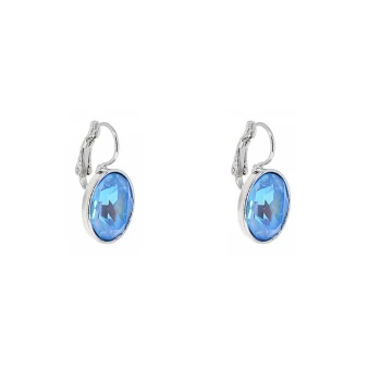 Oval aquamarine silver earrings - Bohm Paris