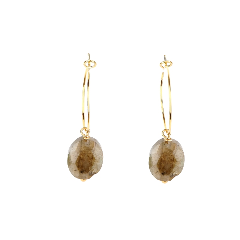 Boucles d'oreilles Ombeline plaque or - Pomme Cannelle