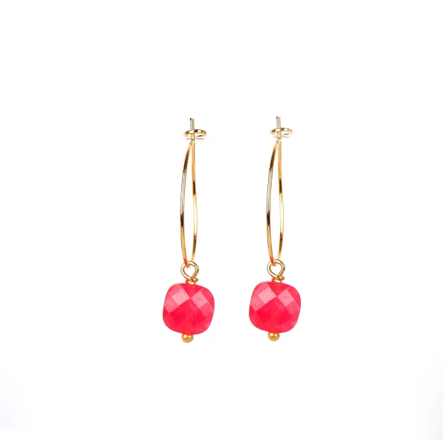Boucles d'oreilles Anas plaque or - Pomme Cannelle