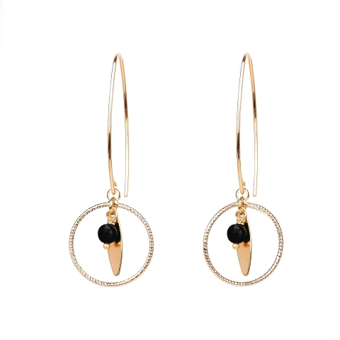 Boucles d'oreilles Leonora plaque or - Pomme Cannelle