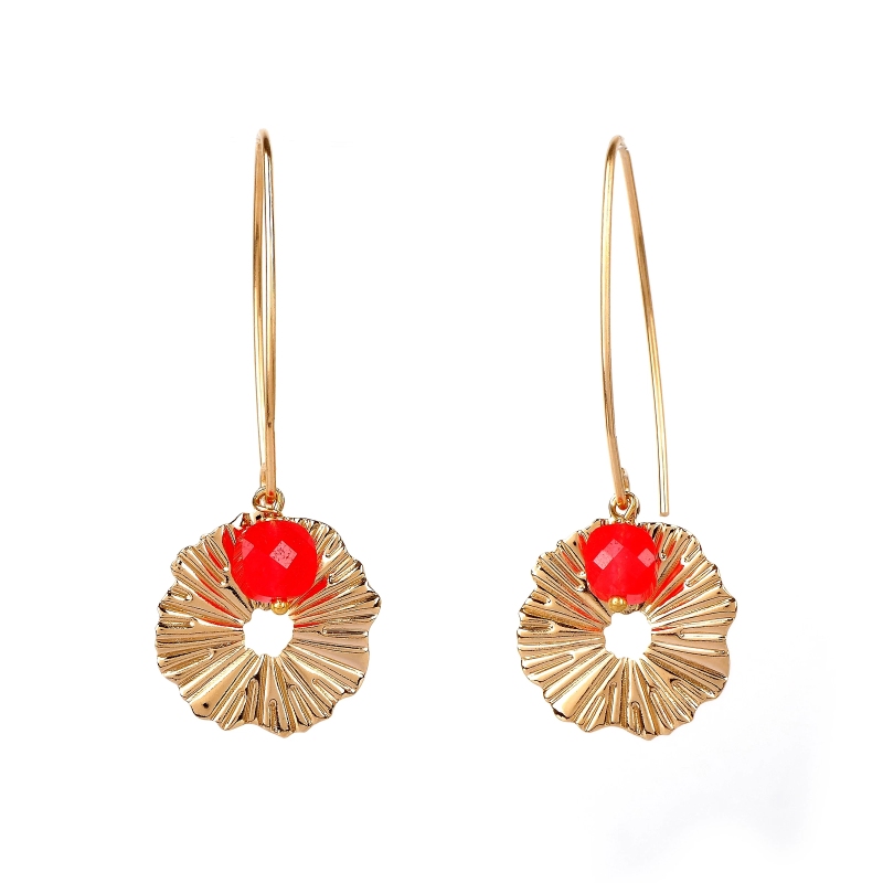 Boucles d'oreilles Angie plaque or - Pomme Cannelle