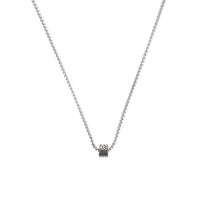Steel crackle motif necklace - Ikoba