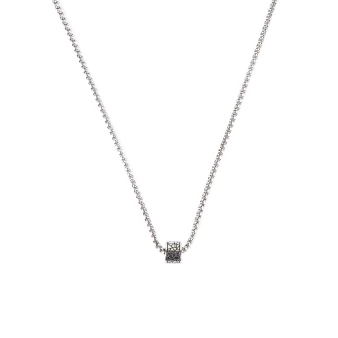 Steel crackle motif necklace - Ikoba