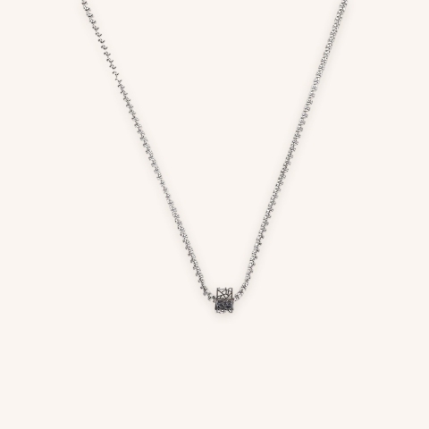 Collier motif craquelé en acier - Ikoba
