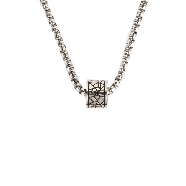 Steel crackle motif necklace - Ikoba