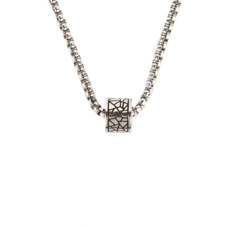 Steel crackle motif necklace - Ikoba