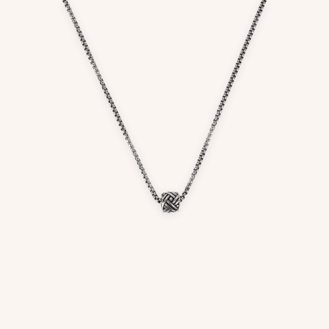 Collier motif tressé en acier - Ikoba