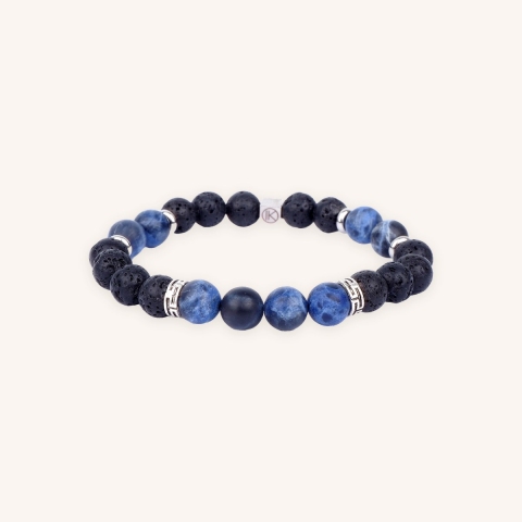 Maori lava stone bracelet 8mm - Ikoba