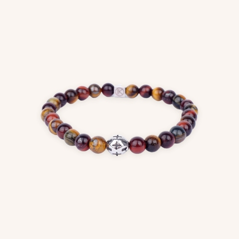 Three eyes cross pattern bracelet 6 mm - Ikoba