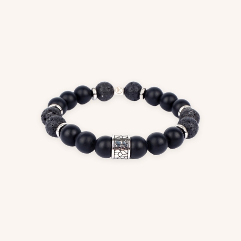 Bracelet pierre de lave 10 mm - Ikoba