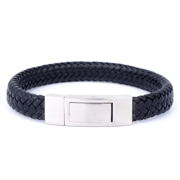 Black flat leather bracelet...