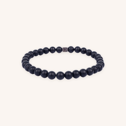 Black agate bracelet 6 mm - Ikoba