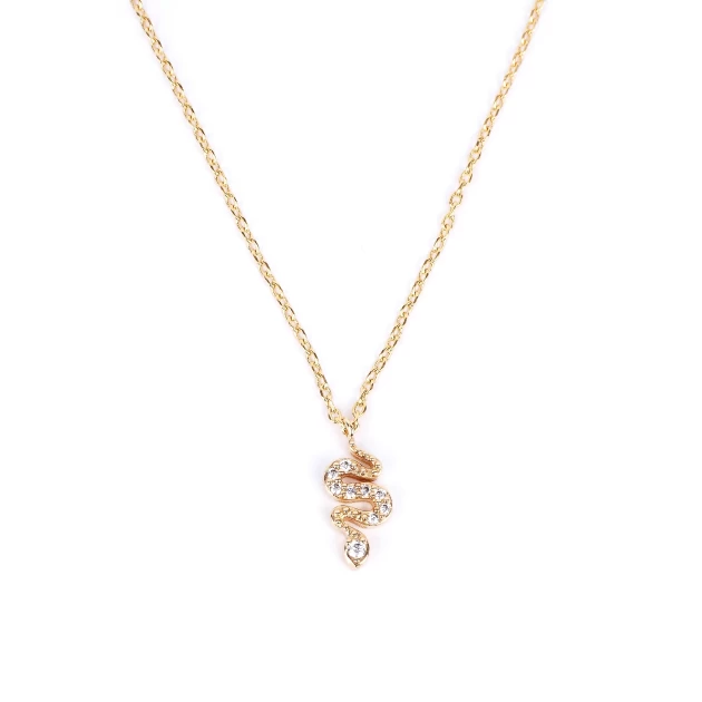 Gold-plated snake necklace - Pomme Cannelle